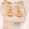 Wholesale Sunflower Earrings For Women, Waterproof Non Tarnish 316 Stainless Steel With 18K Real Gold PVD Coating And Freshwater Pearl Inlay