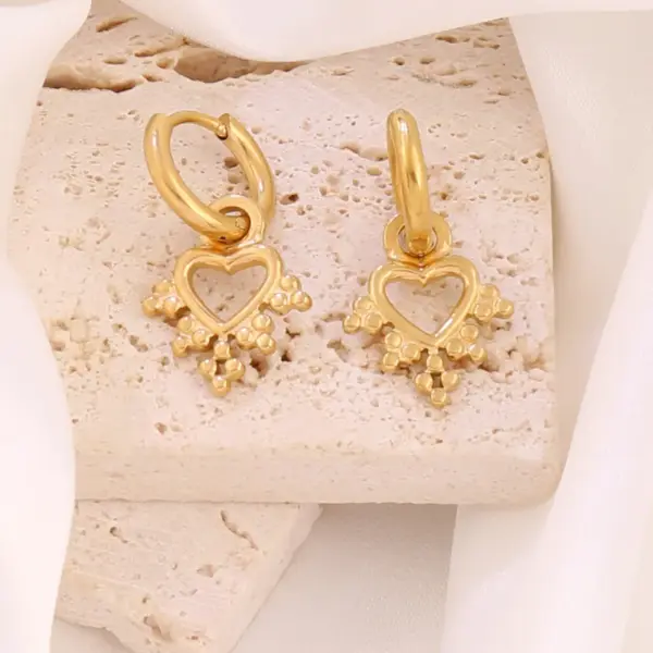 Wholesale Sunflower Earrings For Women, Waterproof Non Tarnish 316 Stainless Steel With 18K Real Gold PVD Coating And Freshwater Pearl Inlay