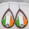 oly-76de5f973acce2440d743e310fbf59d5 Wholesale Innovative St. Puckett Festival Earrings Clover Green Rainbow Dwarfs Irish Wooden Earrings
