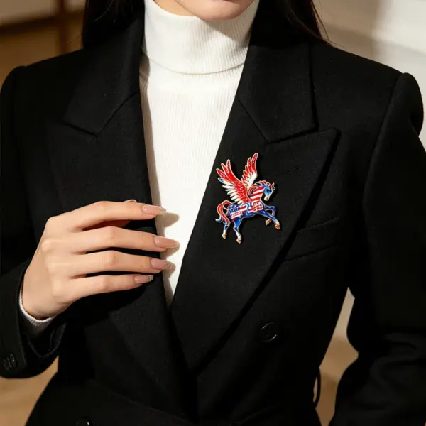 Wholesale Horse Pin Made of Zinc Alloy Featuring Diamond Craftsmanship, Perfect Flag Brooches for Independence Day - Nihaojewelry