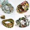oly-76e60efa166f68985a626c9d500d11f0 Wholesale Selling Handmade Natural Stone Beaded Elastic Bracelet for Men and Women Tourmaline Powder Crystal Bracelet Stall Small Jewelry
