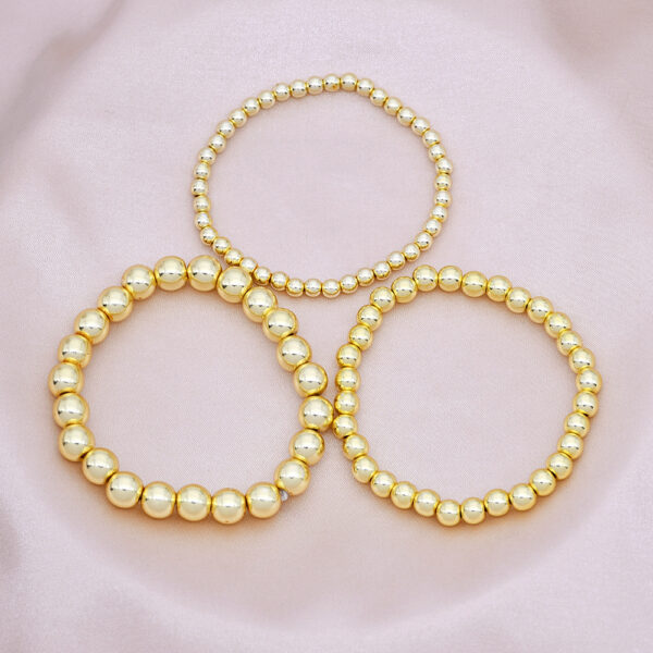 oly-76ef760a3b8fd6c6932b631b72c51401 Wholesale Beaded Gold Bracelet for Men and Women Color-retaining Gold Plated Stretch Multi-layer Stacked Round Beaded Bracelet Bracelet