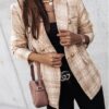 Wholesale Autumn and Winter Women’s Popular Suit Long-Sleeve Double-Breasted Printed Suit Small Outerwear Top