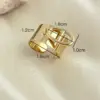 Wholesale PVD Coated Real Gold Plated 14K Gold Geometric Stainless Steel Casual Simple Style Waterproof Non Tarnish Charm Rings