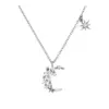 Wholesale Copper Inlaid Zircon C-shaped Moon Clavicle Chain