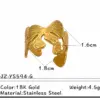 Wholesale 2026 New Hydraulic Ring Stainless Steel 18K Non-Fading Gold And Silver Color-Block Design Exaggerated Style Heart Water Drop Twisted Nature Suitable For Daily Wear