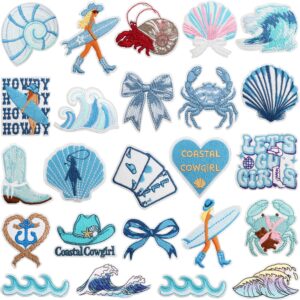 Wholesale Surfing Girls Embroidered Cloth Stickers Clothes Decoration Patch Stickers Waves Crab Cartoon Embroidered Label Ironing Shell Shapes