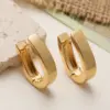 Wholesale Brushed Geometric Earrings For Women In Copper With 18K Real Gold Plated Water Plating And 0.03µm Thickness