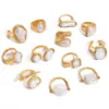 Wholesale Style Stainless Steel Acrylic Pearl Ring Niche High-end Feel Non-fading Jewelry Stainless Steel Accessories Rings