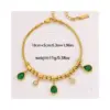 Wholesale Water Droplets Couple Bracelets With Waterproof Non Tarnish 18K Real Gold Plated 304 Stainless Steel Snake Chain Featuring Zircon Inlay