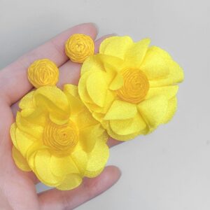 Yellow flower earrings