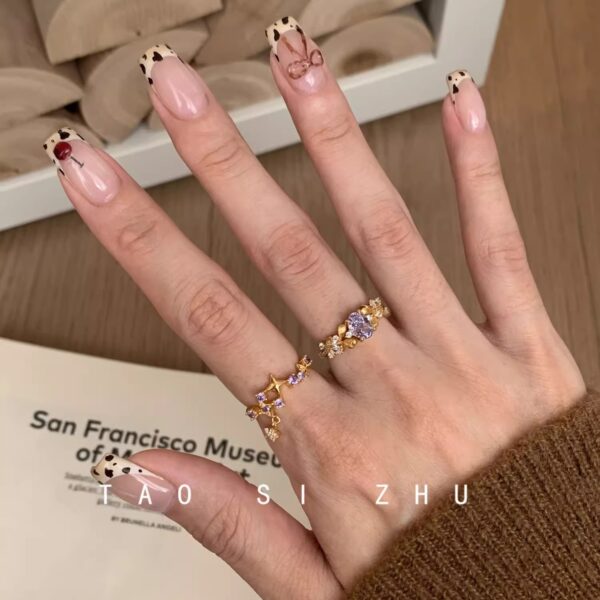 Wholesale Antique bronze Bauhinia and starry sky open ring