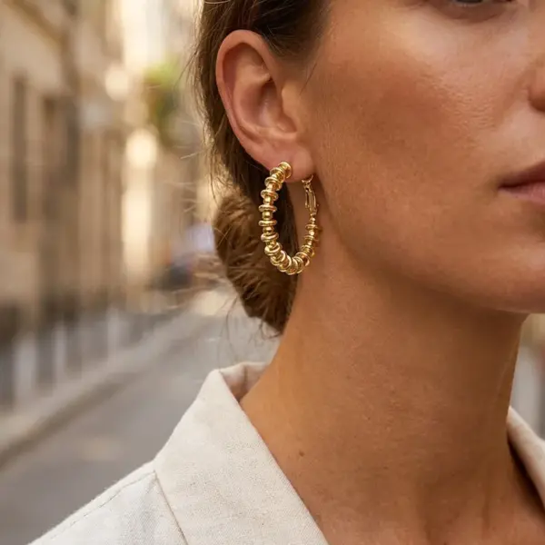 Wholesale Geometric Copper Earrings For Women With 0.03µm Electroplated 18K Real Gold Plating