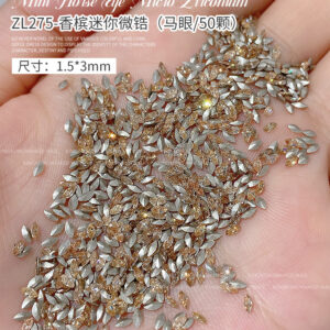 Pointed bottom champagne zircon 1.5*3 horse eye drill / 50