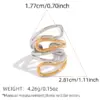 Wholesale Geometric 304 Stainless Steel Adjustable Ring With 18K Gold Plated PVD Coating, Waterproof Non Tarnish