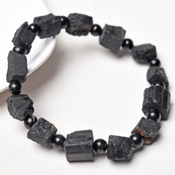 oly-77832255eb44cb55938084b69b848b36 Wholesale Fuhong jewelry natural tourmaline crystal black tourmaline raw stone frosted single ring bracelet jewelry raw ore bracelet
