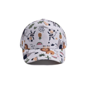 New model on the shelves-white background zoo-children's cap / (Free size-Velcro adjustment)(52-54cm)