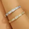 Wholesale Sparkly Waterproof Non Tarnish Bangle For Women In Copper With Real Gold Plated UV Plating And Zircon Inlay
