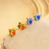 Wholesale PVD Coated Real Gold Plated 18K Gold Heart Shape 304 Stainless Steel Marine Style Simple Style Classic Style Waterproof Non Tarnish Ear Studs