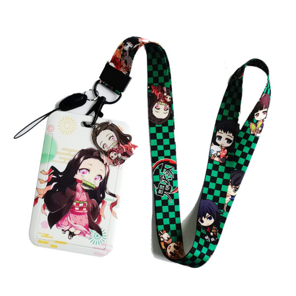 Wholesale Cartoon animation bus card set mobile phone lanyard push fit student campus meal card delivery card work card RM OLY Exclusive