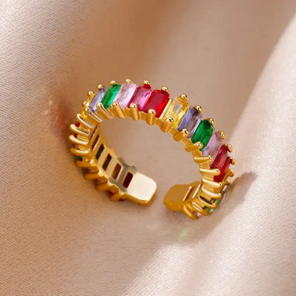 Wholesale Jewelry IG Style Elegant Geometric Copper Open Rings
