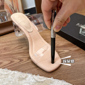 Wholesale Transparent Sandals for Women 2025 Summer New Style Crystal Heel High Heels for Outer Wear Soft Soles for Small People Size 33