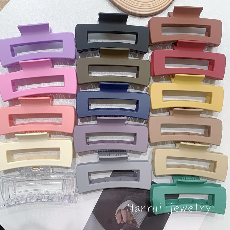 Wholesale European and American Cross-Border Amazon Hairpin Back of Head Grabber Square Frosted Large Hairpin Female Hairpin Clip