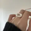 Wholesale Electroplated Silver Plated Brass Geometric Ring For Women Featuring Modern Electroplated Craftsmanship