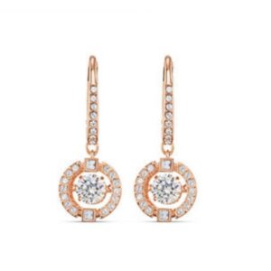 Smart rose gold and white diamond earrings