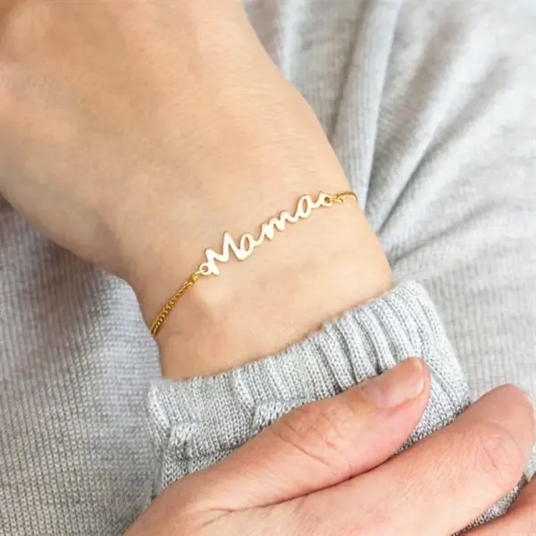 Wholesale Mama Letter Titanium Steel Plating Bracelets