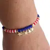 Wholesale Colorful Soft Clay Bracelet Independence Day Red White Blue Simple Versatile Stackable Women's Star Pattern Jewelry