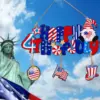 Wholesale 4th Of July Independence Day Wooden Pendant Decoration American National Day Scene Festive Atmosphere Decoration Wooden Sign Pendant