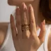 Wholesale PVD Coated Real Gold Plated C Shape 304 Stainless Steel IG Style Waterproof Non Tarnish Open Rings