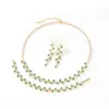 Wholesale Waterproof Leaf Pendant Necklace For Women With 18K Gold Plated Copper And Zircon Inlay, Handmade Chain