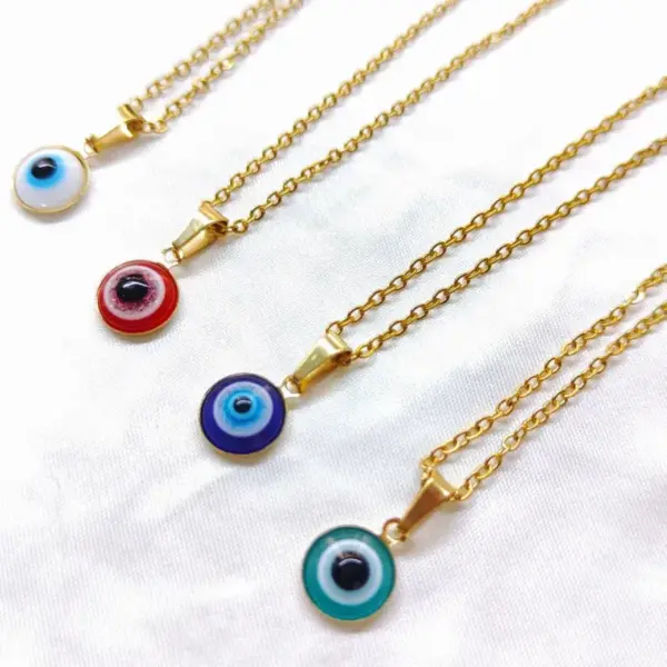 Wholesale Fashion Devil's Eye Titanium Steel Enamel Pendant Necklace 1 Piece