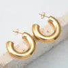 Wholesale 304 Stainless Steel Geometric PVD Coated 18K Real Gold Plated Modern Style Classic Style Ear Studs