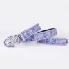 oly-7802a71fa65a3ed6d213dc055eed13c0 Wholesale Double Heart Belt Sapphire Pattern Metal Buckle pu Belt Women's Personalized Jeans Trendy Waist Closure Belt