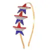 Wholesale Metal Alloy Star Hairband 3D Diamond Independence Day Celebration Party Hair Accessories Unisex Star Crown Festival Hairband