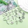 oly-780fb7c6c40728e655c209695579c083 Wholesale Mix 20 Ancient Silver Retro Zodiac Snake Zinc Alloy Pendant Handmade DIY Bracelet Keychain Jewelry Accessories