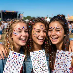 Wholesale Simple Style Acrylic Star Nail Patches For Independence Day, Nail Decals For Festive Nail Art
