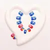 Wholesale 4th Of July Themed Wearable Nail Art Stars And Solid Color Detachable Silicone Nail Tips And Grid 24-Piece Set