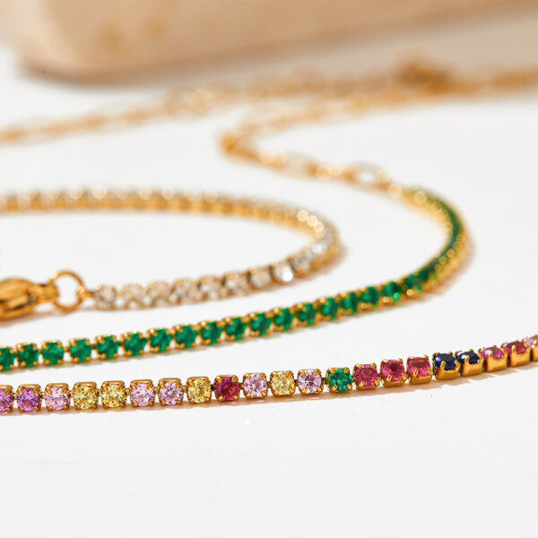 Wholesale Stainless steel zircon bracelet PVD vacuum gold-plated exquisite titanium steel bracelet jewelry