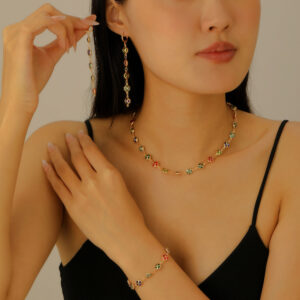 Kc gold necklace + bracelet + earrings