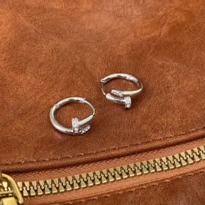 Micro Inlaid Zircon Silver Ear Ring a-21