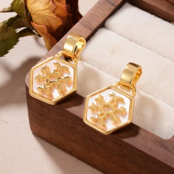 Wholesale Hypoallergenic Shell Stud Earrings For Women In Copper With KC Golden UV Plated Finish