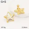 Wholesale Ion Plating (IP) 18K Gold Plated Square Heart Shape Butterfly 304 Stainless Steel Vacation Classic Style Waterproof Non Tarnish Ear Studs