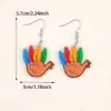 Wholesale Thanksgiving Turkey Feather Acrylic Earrings Women's Fashion Colorful Animal Ear Jewelry Handmade Craft Holiday Style