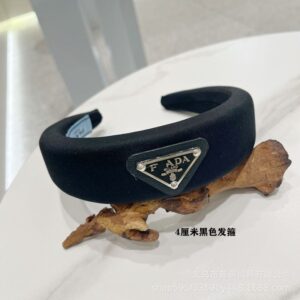 P family headband satin black - 4cm