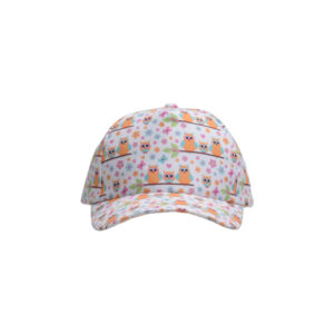 Orange owl on white background-children's peaked cap / (Free size-Velcro adjustment)(52-54cm)