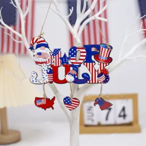 Type a Independence Day Wooden Pendant
